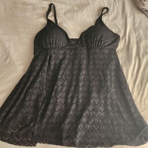 Chic Black Lace Swim Dress